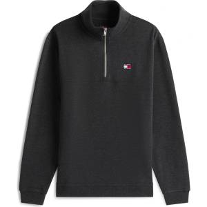 Tommy Hilfiger Men's Regular Badge 1/4 Zip Fleece - Black Htr