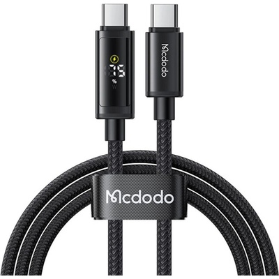 Mcdodo CA-8000 USB-C na USB-C dvojitý LED displej 100 W rychlé nabíjení 1,2m černý