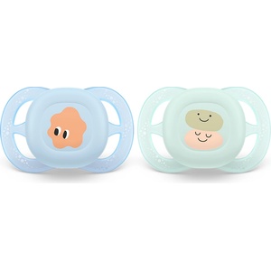 Philips Ортодонтични залъгалки за новородени Philips Avent Ultra Start 0-2 м, два броя дизайн очички