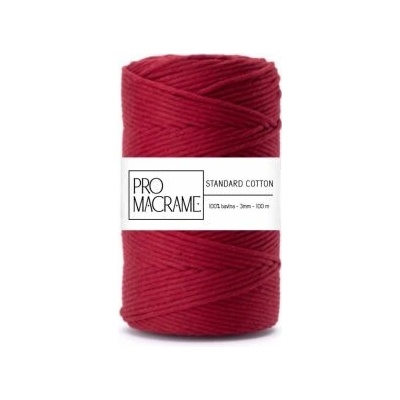 bavlněná šňůra ProMacrame – STANDARD cotton 5mm - délka 50 m - Červené víno