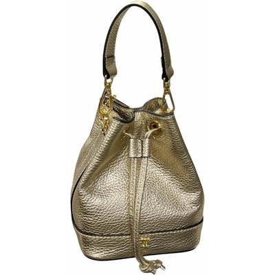 Bagger dámska kožená mini kabelka v tvare mešca do ruky/crossbody zlatá 0194