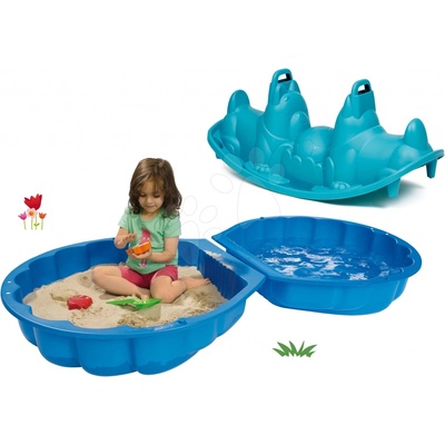 BIG Set pieskovisko mušľa dvojdielne Watershell Blue modré a hojdačka pes obojstranná