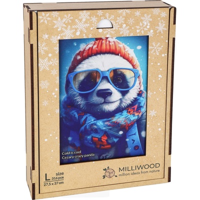 Milliwood Дървен пъзел Milliwood, Cold is cool, 316 части - Панда (L-CezaryCrazyPanda-5023)