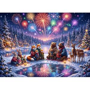 Bluebird Puzzle - Puzzle Winter Fireworks - 200 piese