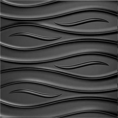Impol Trade 3D PVC vlnovky D152 čierne 500 x 500 mm 1ks