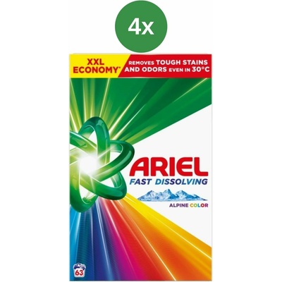 Ariel Color prací prášok 4 x 3,465 kg 63 PD