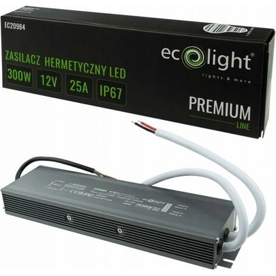 Napájecí zdroj pro LED osvětlení 12V 300W 25A IP67 hermetický prémiový Ecolight