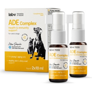 Lab-v ADE Complex - Комплекс от витамини А, D и Е под формата на спрей за кучета и котки, 2 x 10 мл
