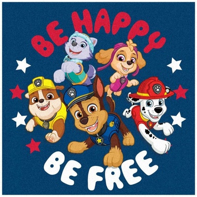 Setino chlapčenský uterák na tvár Tlapková patrola motív Be Happy / Be Free 100% bavlna 35 x 35 cm