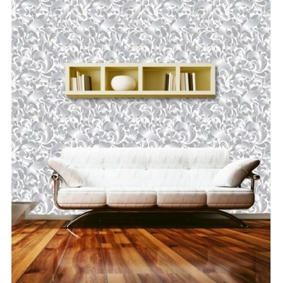 DIMEX ART Луксозна флизелинова тапета сребърен ретро орнамент