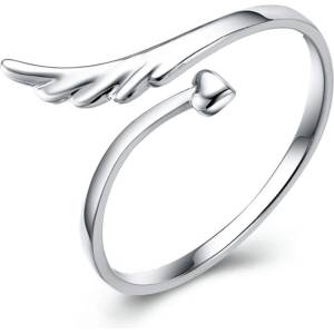 Silenti Jewelry Сребърен пръстен "Ангелска Закрила" - 8 - 57мм (18.1мм диам. )