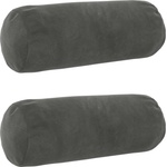 vidaXL Калъфка за възглавница 2 бр. HEERLEN Тъмносиво Диам. 15 x 40 см (923185)