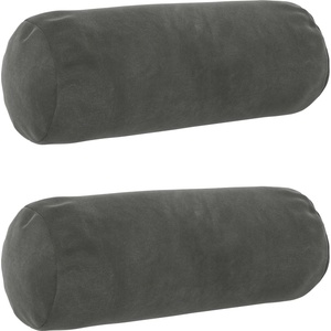 vidaXL Калъфка за възглавница 2 pcs HEERLEN Тъмносиво Ø 15 x 40 см (923185)