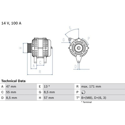 BOSCH 0 986 040 370 generátor (0986040370)