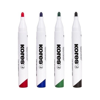 Kores Permanentní popisovač K-MARKER na flipcharty, kulatý hrot, mix 4 barev (černá, červená, modrá, zelená)