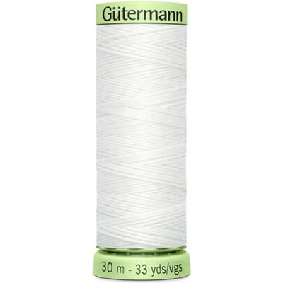 Nit PES Gütermann JEANS - extra silná 30 (30m) barva 800 - bílá