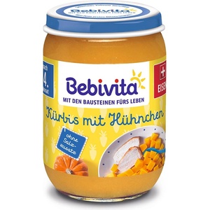 Bebivita Био Пюре Тиква, пилешко и ябълки 190 гр. - 4+ месеца