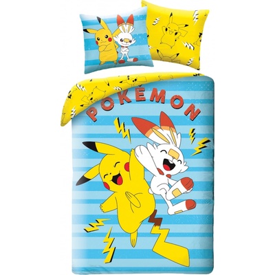 Halantex Obliečky Pokémon Pikachu with Scorbunny POK-645BL 140x200 70x90