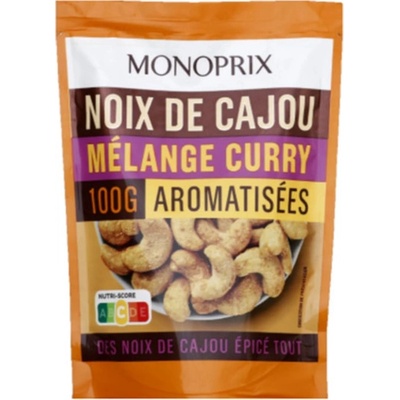 Monoprix Kešu ořechy s příchutí kari 100 g