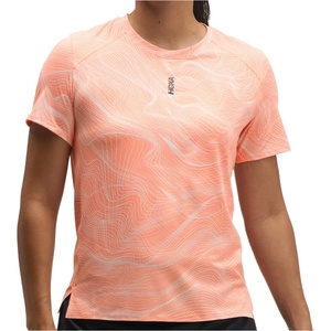HOKA Дамска тениска HOKA Women's Everyrun S/S Clf Prt Running shirt - Sunstone PRT - размер XS (916-7436-0111)