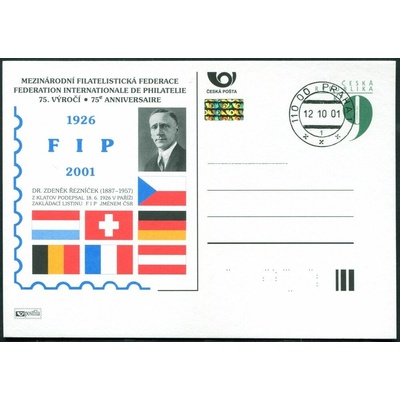 Česká pošta (2001) CDV 64 O - P 74 - 75. výročí FIP - razítko