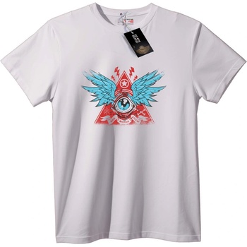 NOONEBRAND Тениска Всевиждащо Око Крила - XL, White