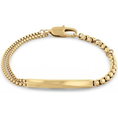 Calvin Klein Elegantní pozlacený náramek pro muže Iconic Id 35100066