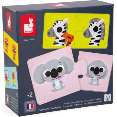 Janod Бебешки пъзел Janod от 12 x 2 части - Противоположности (J02627)