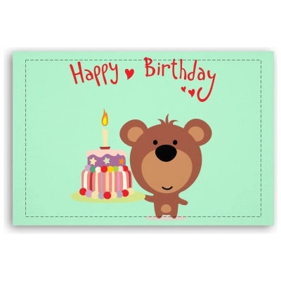 Fotoobraz 60x40 cm malý Happy Birthday Bear