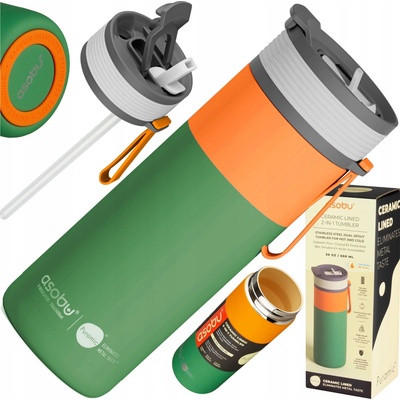Asobu termohrnek 600 ml zelený oranžový