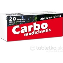 Carbo medicinalis 300mg aktívne uhlie 20 tabliet