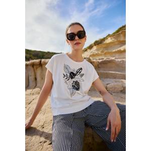 Moodo Блуза с апликация бяла Moodo Moodo | Byal | ЖЕНИ | XXL - zoot - 64,17 лв