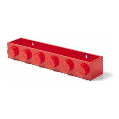 Nástenná polica, LEGO Brick 6, červená