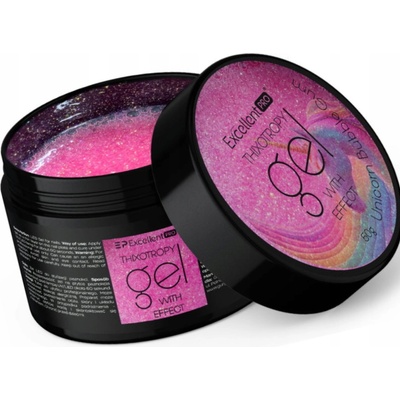 Excellent Pro Thixo stavební gel Efekt Unicorn Bubble Gum třpytky 50g