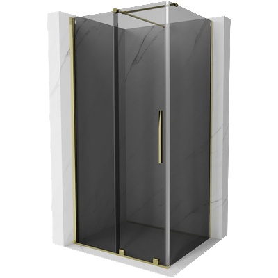 Mexen Velar плъзгаща се душ кабина 130 x 80 см, графит, златна - 871-130-080-41-50 (871-130-080-41-50)