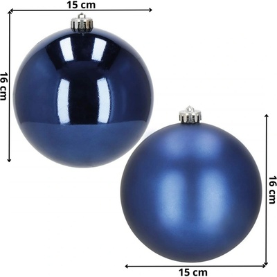 SPRINGOS Vánoční baňky XXL modré mix 15cm sada 2ks CA1180-XG