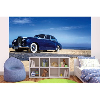 DIMEX ART Самозалепваща се флизелинова фототапета синя ретро кола 375 x 250 см