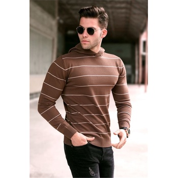 Madmext Мъжки пуловер с качулка 5623 - Кафяв #319844 (319844_Кафяво)