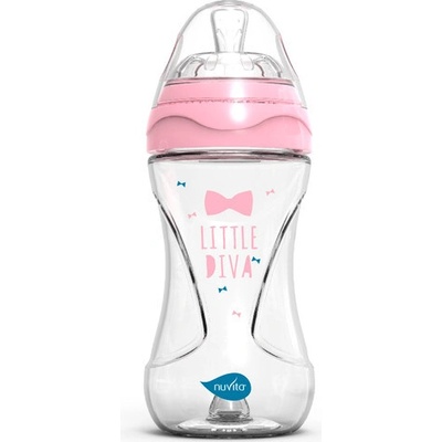 Nuvita lahvička Glass/Pink 240ml