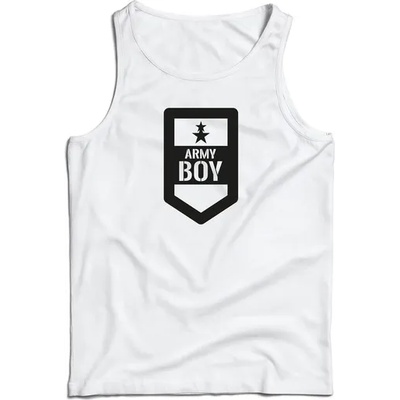 DRAGOWA Мъжки потник Army boy, бял, 160 г/м2 (7916)