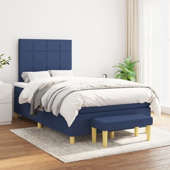 vidaXL Боксспринг легло с матрак, синьо, 120x200 см, плат (3137147)