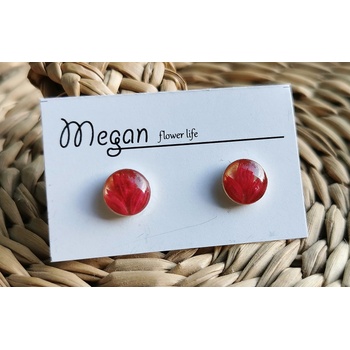 Meganflo Мини сребърни обеци - розов лимониум