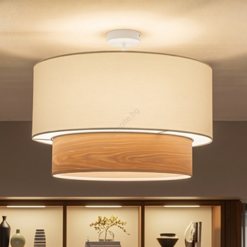 Brilagi - LED плафон CERIA 1xE27/60W/230V Ø 50 см бял/бежов (BG5342)