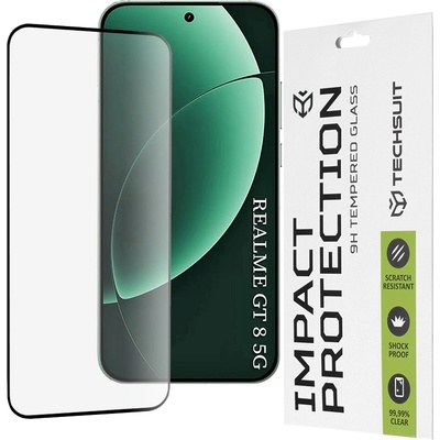 Techsuit Стъклен протектор за Realme GT 8 Pro - Techsuit 111D Full Cover - Черен