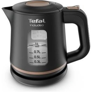 Tefal KI5338 Includeo kettle, capacity 1 L, anti-slip handle, easy-to-read water level indicator, 360° rotating base, removable filter, 2400 W, 23.3 x 16.6 x 20 cm Електрически кани