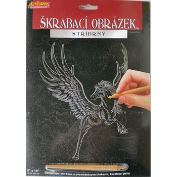 Teddies Škrabací obrázek stříbrný PEGAS 20 x 25 cm