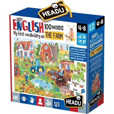 Headu Образователен комплект Headu - Ферма, първите 100 английски думи (HIT20997)