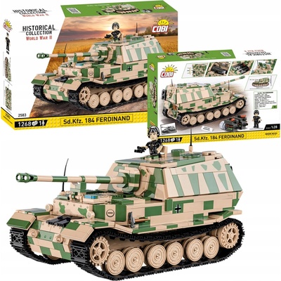COBI 2583 World War II Nemecký ťažký stíhač tankov Panzerjäger Tiger (P) Sd.Kfz.184 Ferdinand 1:28