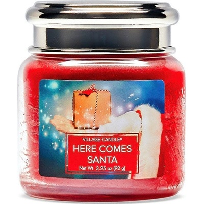 VILLAGE CANDLE here comes santa 106 g