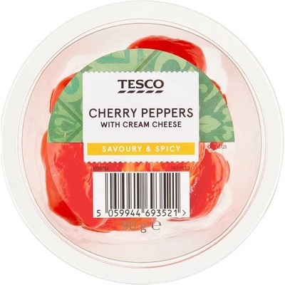 Tesco Marinovaná červená paprika plnená čerstvým syrom 90 g